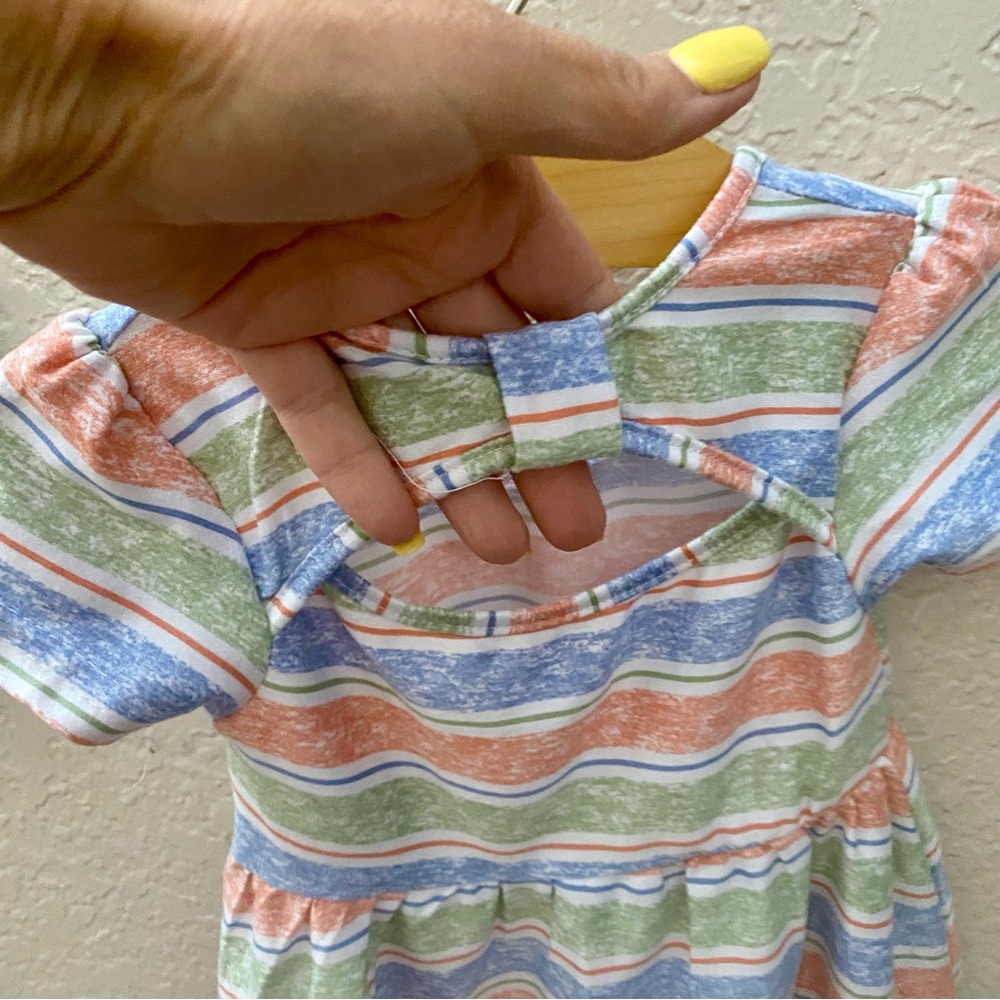 Striped Spring/Summer Baby Girl Dress - Size 12m - Picture 3 of 4